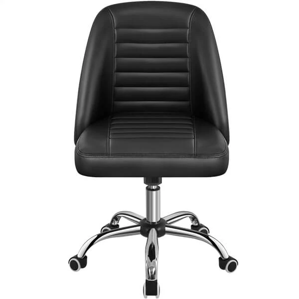 Yaheetech Mid Back PU Leather Armless Desk Office Chair