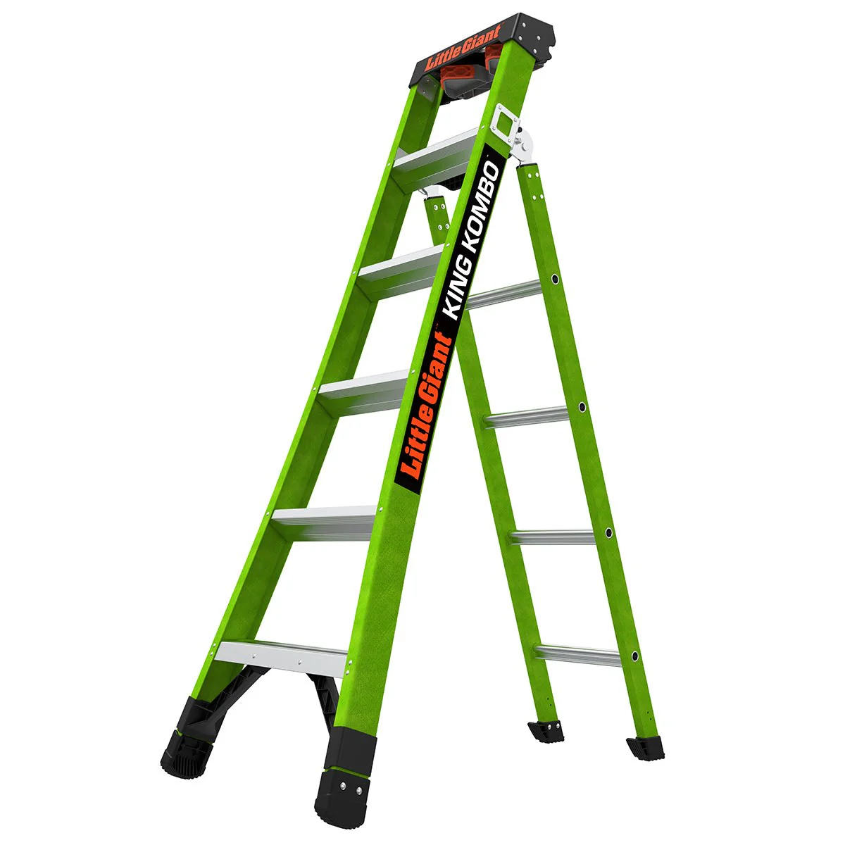 Little Giant 13906-303 KING KOMBO™ 6-Foot Fiberglass 3-in-1 Professional Ladder, 375 lbs Capacity