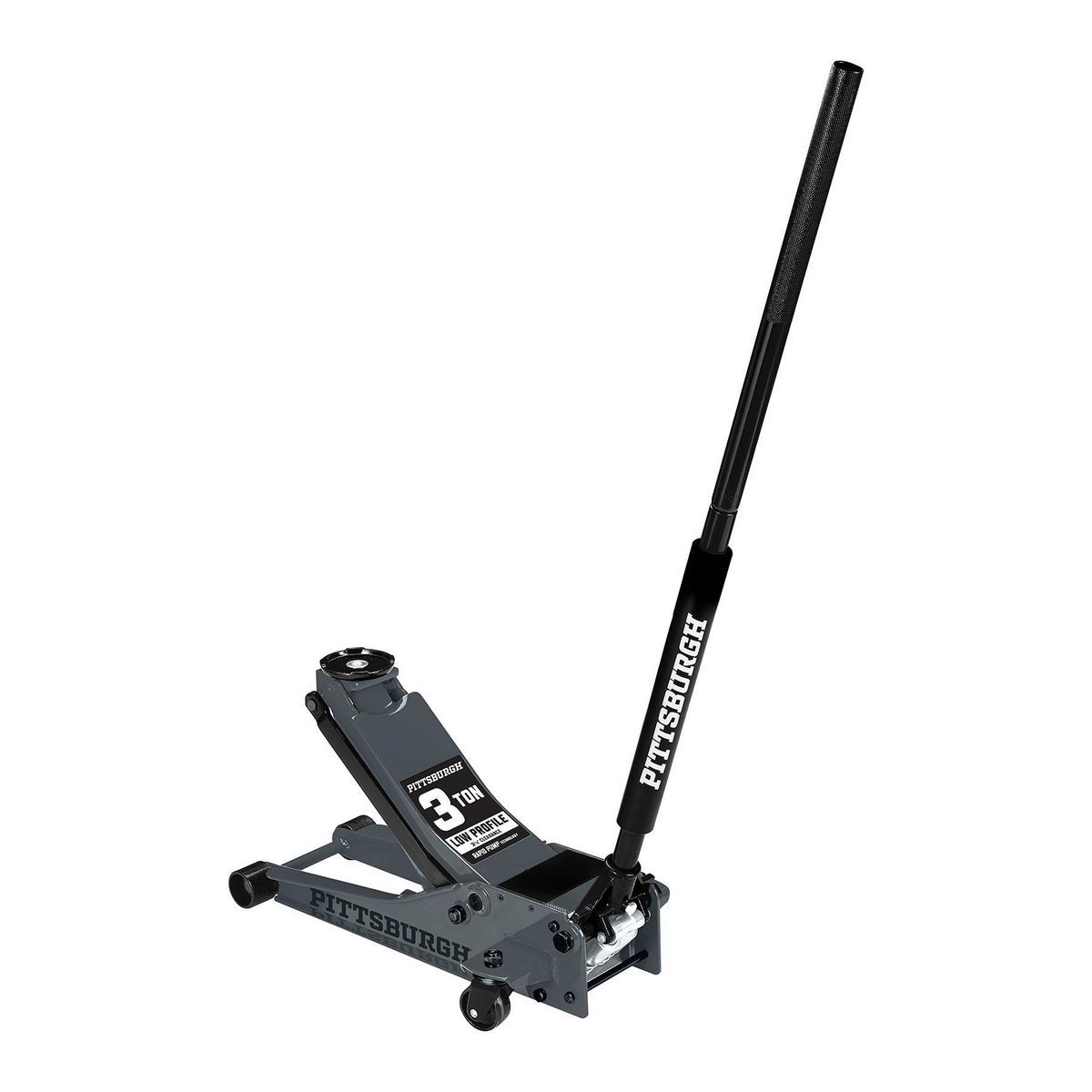 2026 PITTSBURGH 3 Ton Low-Profile Floor Jack with RAPID PUMP, Slate gray