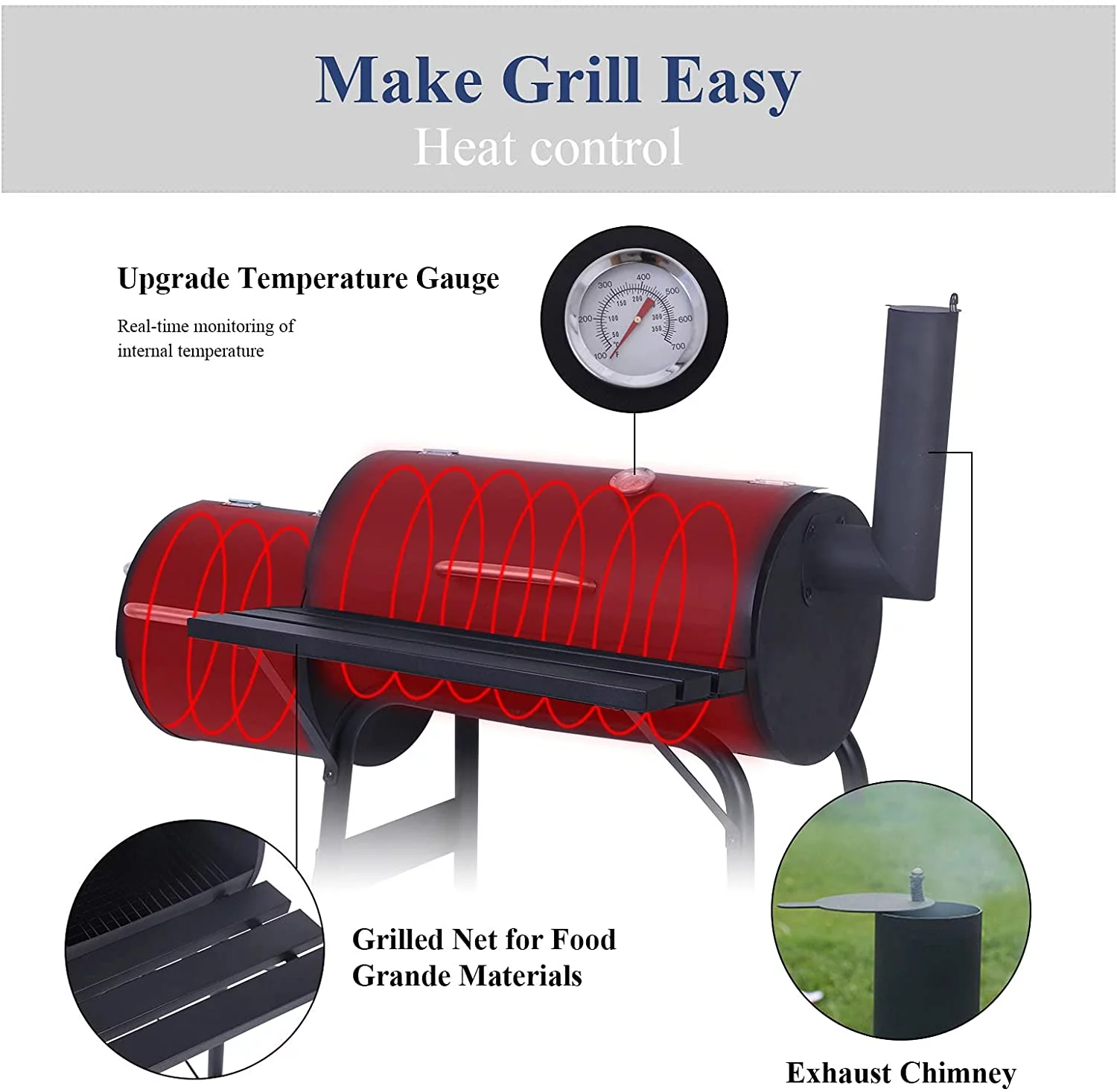2026 Vebreda Outdoor BBQ Grill Charcoal Barbecue Pit Patio Backyard Meat Cooker Smoker