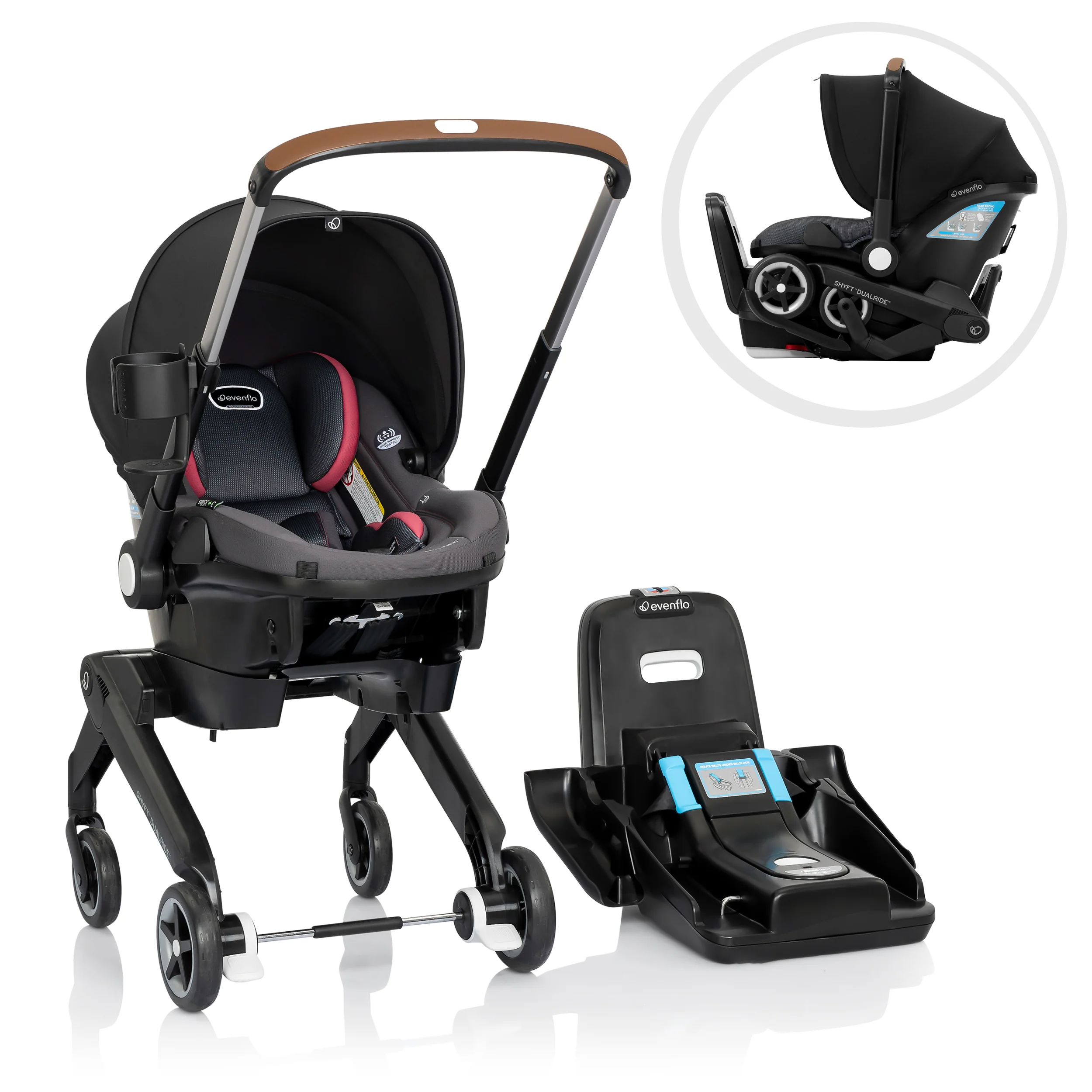 2026 Shyft DualRide Infant Car Seat Stroller Combo with Carryall Storage