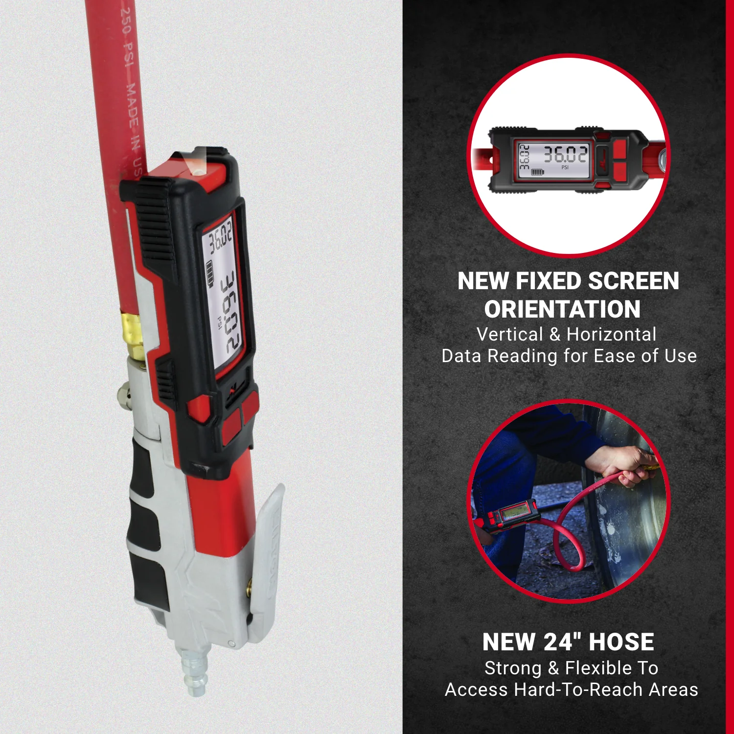 2026 NEW & IMPROVED - Precision Digital Tire Inflator & Pressure Gauge (0-160 PSI), Extreme ± 0.25% Accuracy s-580e