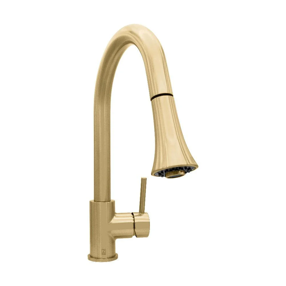 2026 ZLINE Edison Pull Down Single Handle Kitchen Faucet in Champagne Bronze (EDS-KF-CB)