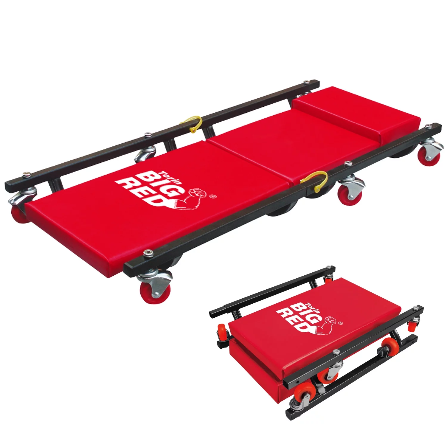 2026 BIG RED 2 Ton Hydraulic Floor Jack with 2 Jack Stands and Rolling Garage Creeper Combo,Red, W8200