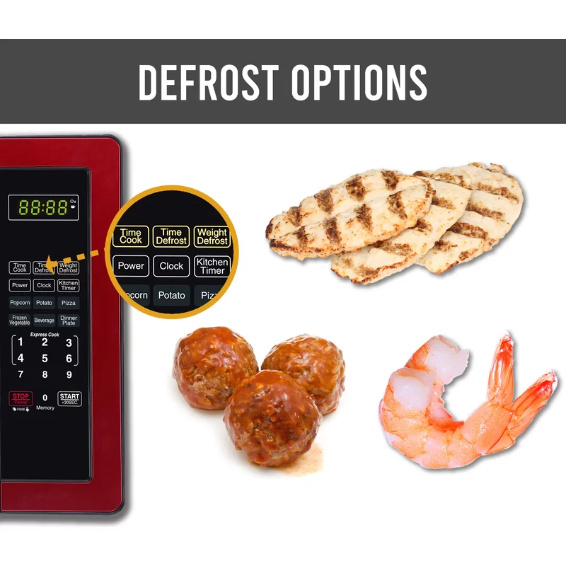 2026 Farberware FMO11AHTBKN 1.1 cu. Ft. 1000-Watt Countertop Microwave Oven in Metallic Red