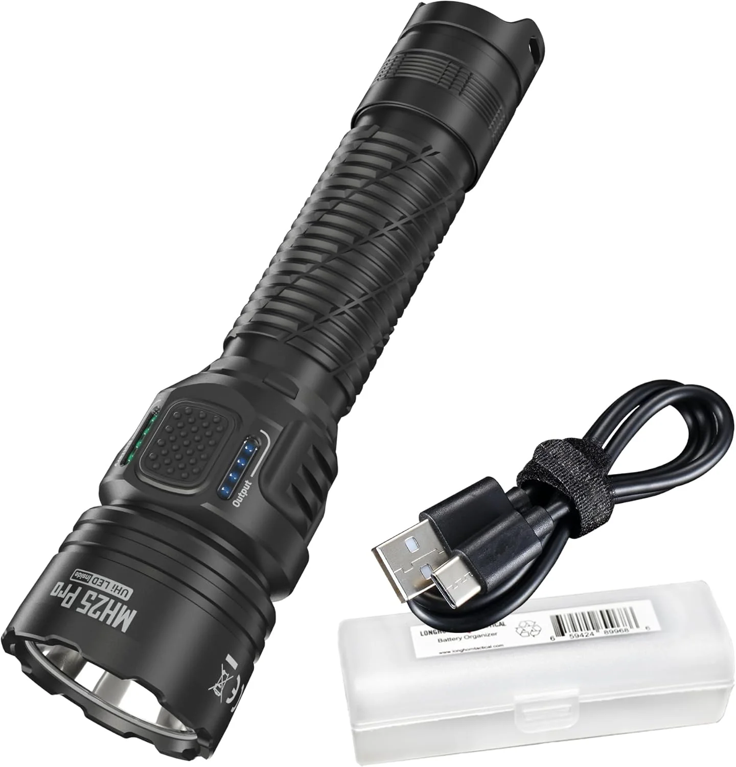 MH25 Pro 770 Yard Long Throw Flashlight, 3300 Lumen USB-C Rechargeable Compact Duty Work Light with Lumentac Organizer