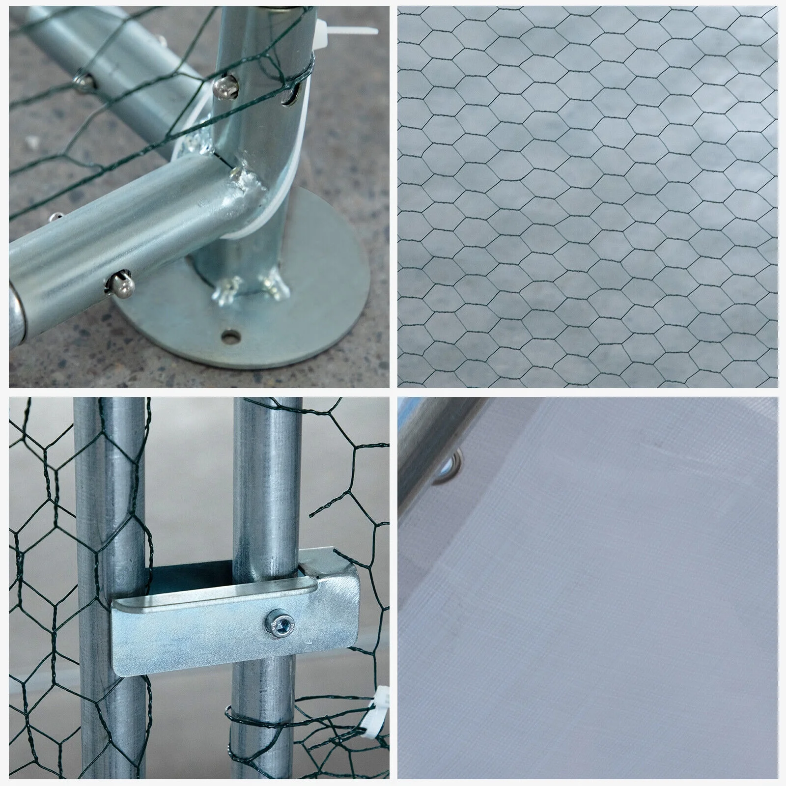 2026 ZGBY 10 X 10 Ft Large Metal Chicken Coop, Walk-In Poultry Cage Chicken Hen Run House