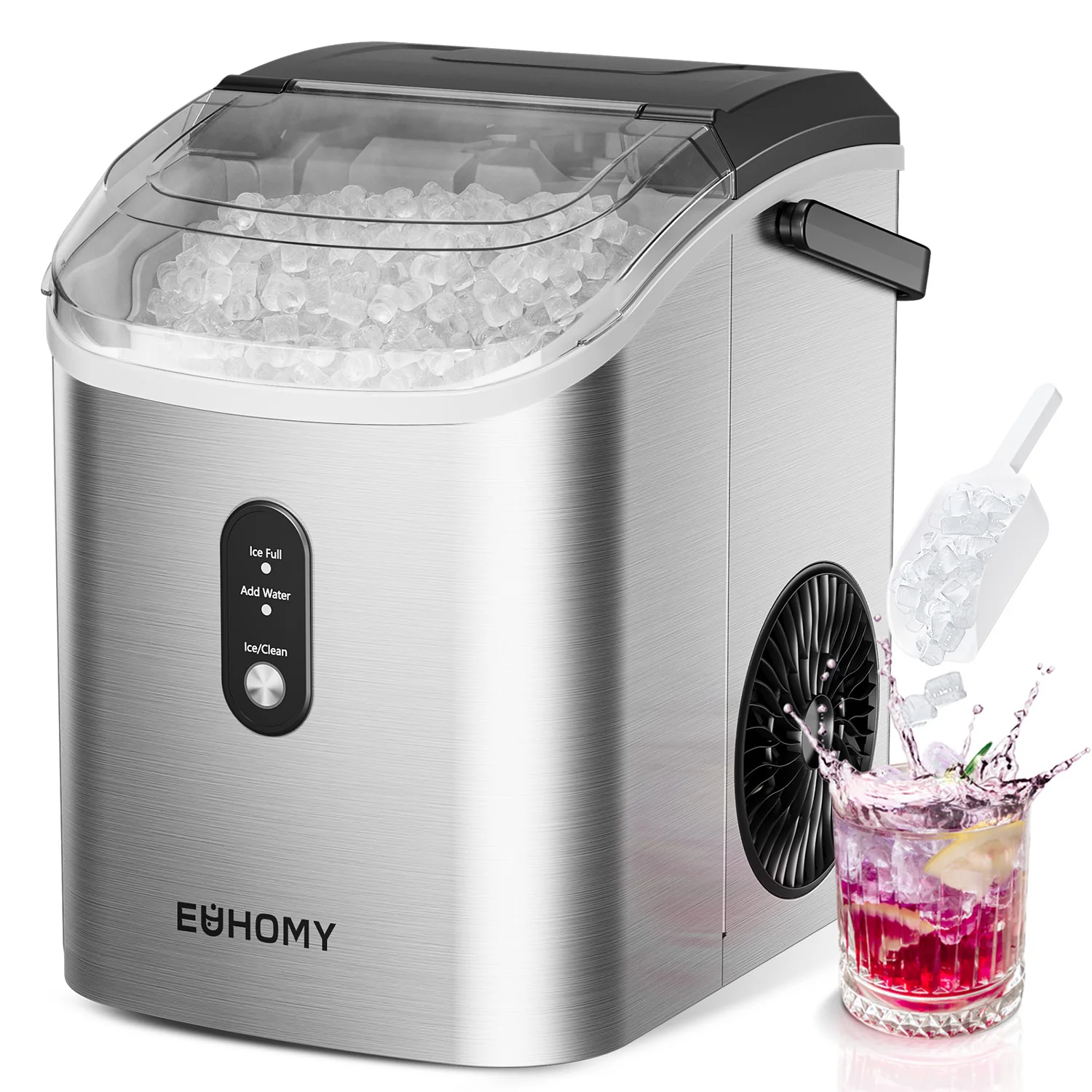 2026 EUHOMY Portable Nugget Ice Maker Countertop Auto-Cleaning Sonic