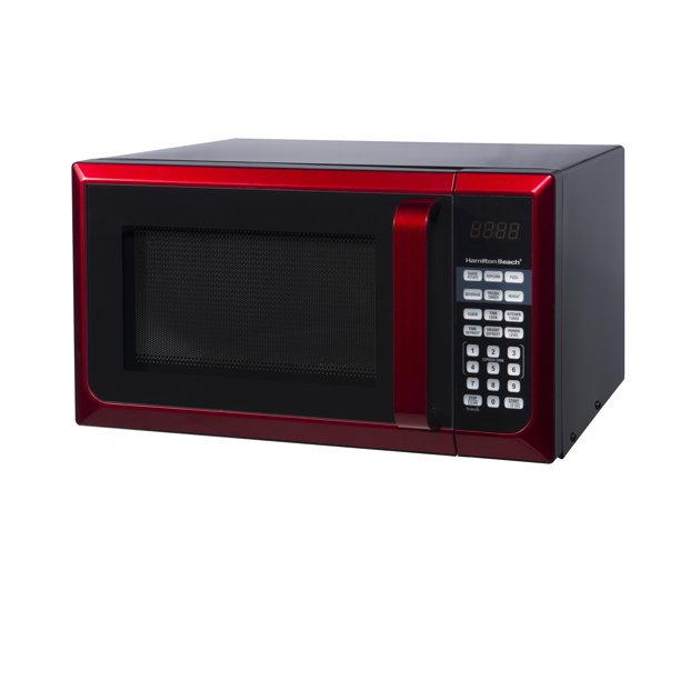 2026 Hamilton Beach Stainless Steel 0.9 Cu. ft. Red Microwave Oven, Red Stainless Steel
