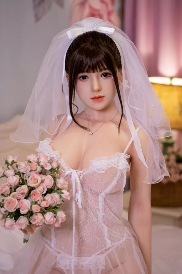 sex doll RC160cm / 5ft3 Asian Wife Sex Doll Sex Doll Weding Dress - Dime Doll: Elsa - R C