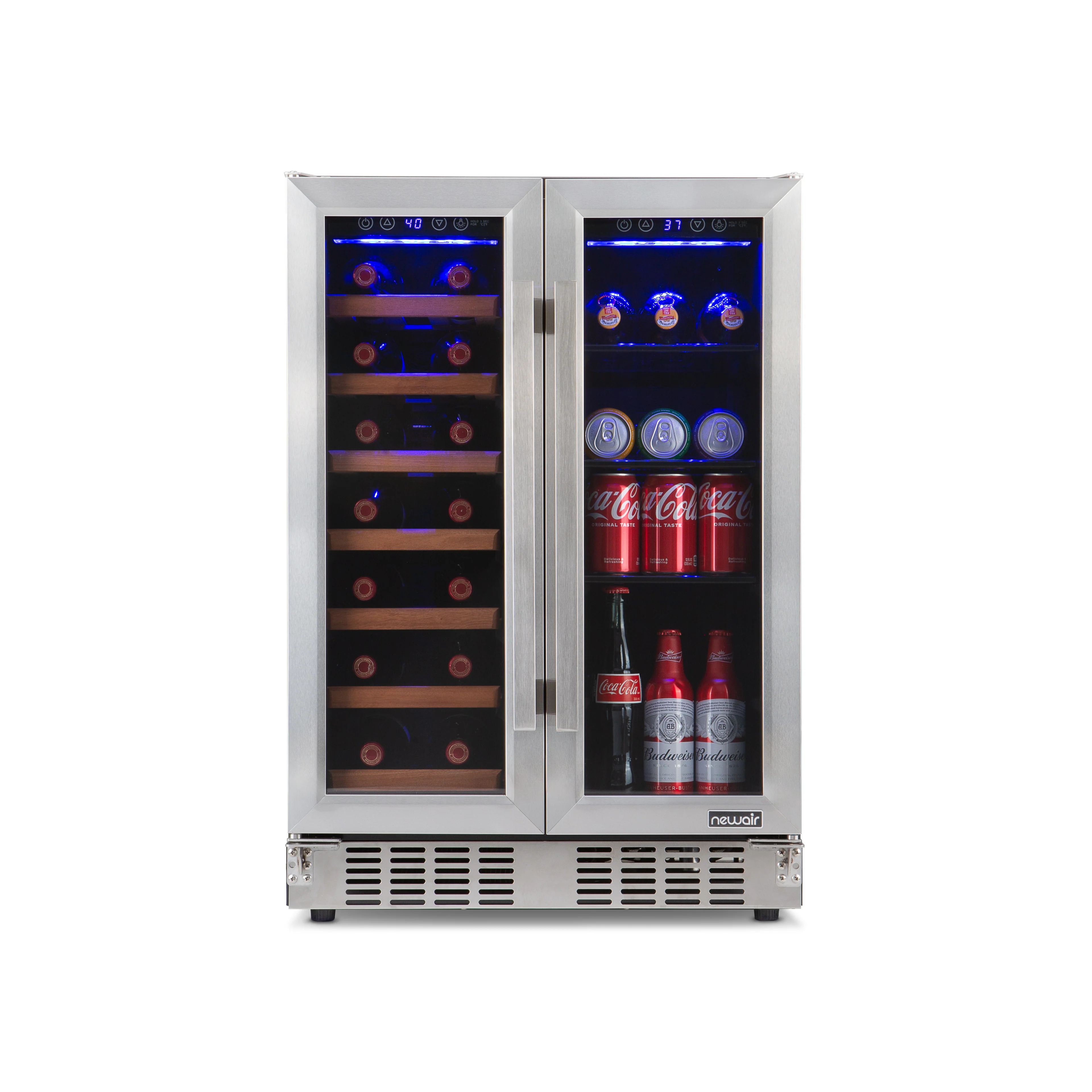 2026 Newair® Dual Zone 24” Wine & Beverage Cooler with French Doors