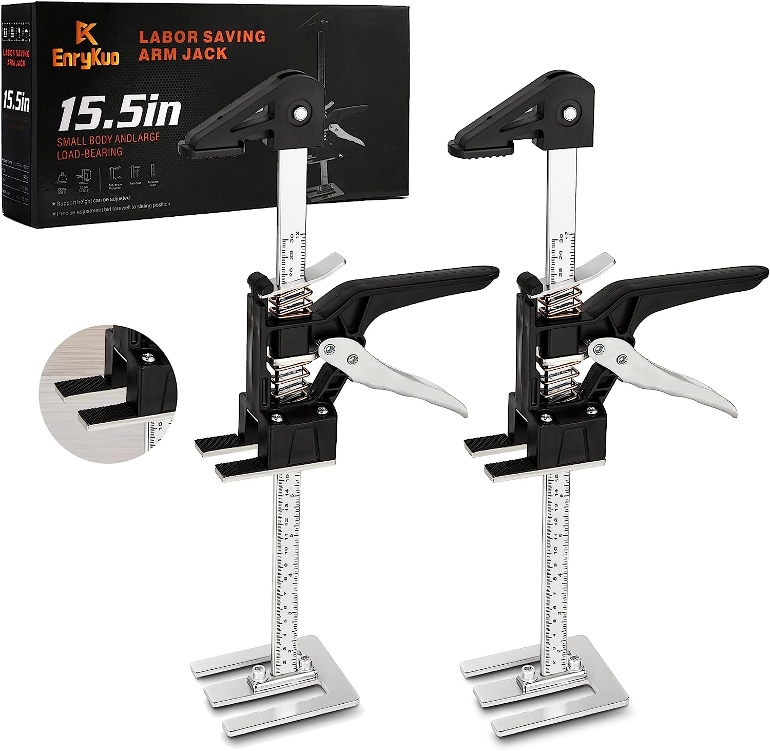 Labor Saving Arm Jack 2 Pack, 15.5 Inch Multifunctional Furniture Lifter Jacks