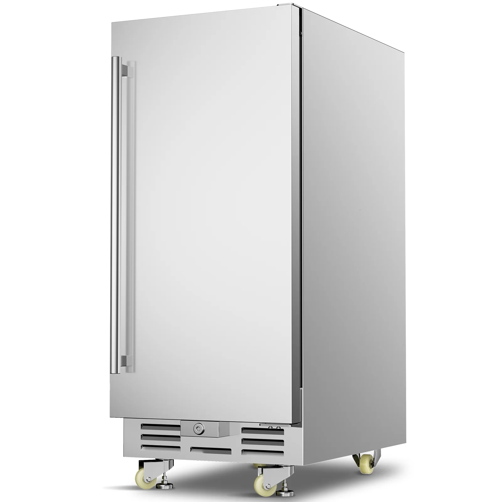 2026 Ecojoy Outdoor Beverage Refrigerator, 15 Inch Stainless Steel Under Counter Beer Beverage Fridge for 120 Cans w/ 37-65℉