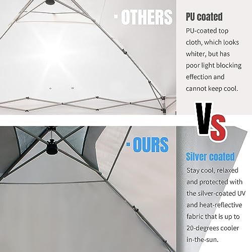 Crown Shades 10*10 Pop up Canopy Outside Canopy, Patented One Push Tent Canopy with Wheeled Carry Bag