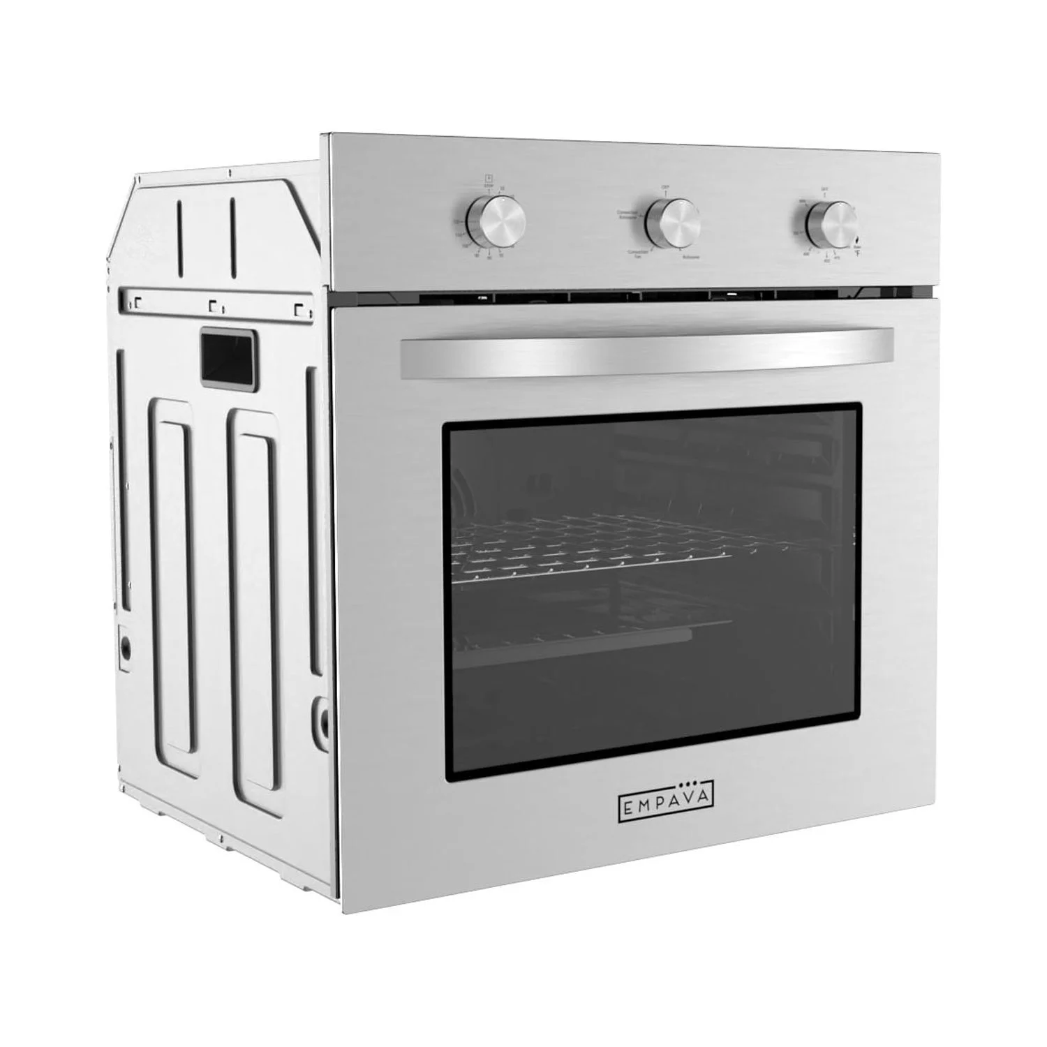 2026 Empava 24-inch 2.3 Cu.ft. Single Propane Gas Wall Oven - Convection Fan in Stainless Steel - EMPV-24WO11L