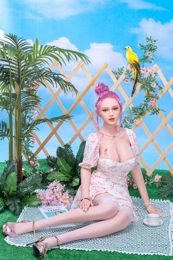 sex doll RC160cm / 5ft3 Big Breast Pink Hair Realistic Cheap Silicone Sex Doll - Dime Doll: Kyla - R C