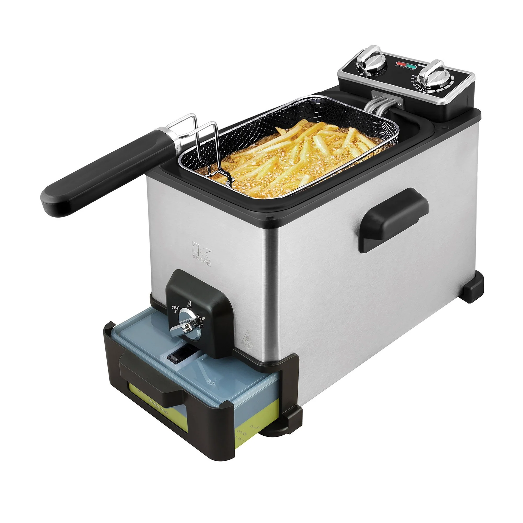 2026 Kalorik® 4.2 Quart Deep Fryer with Oil Filtration XL, Stainless Steel
