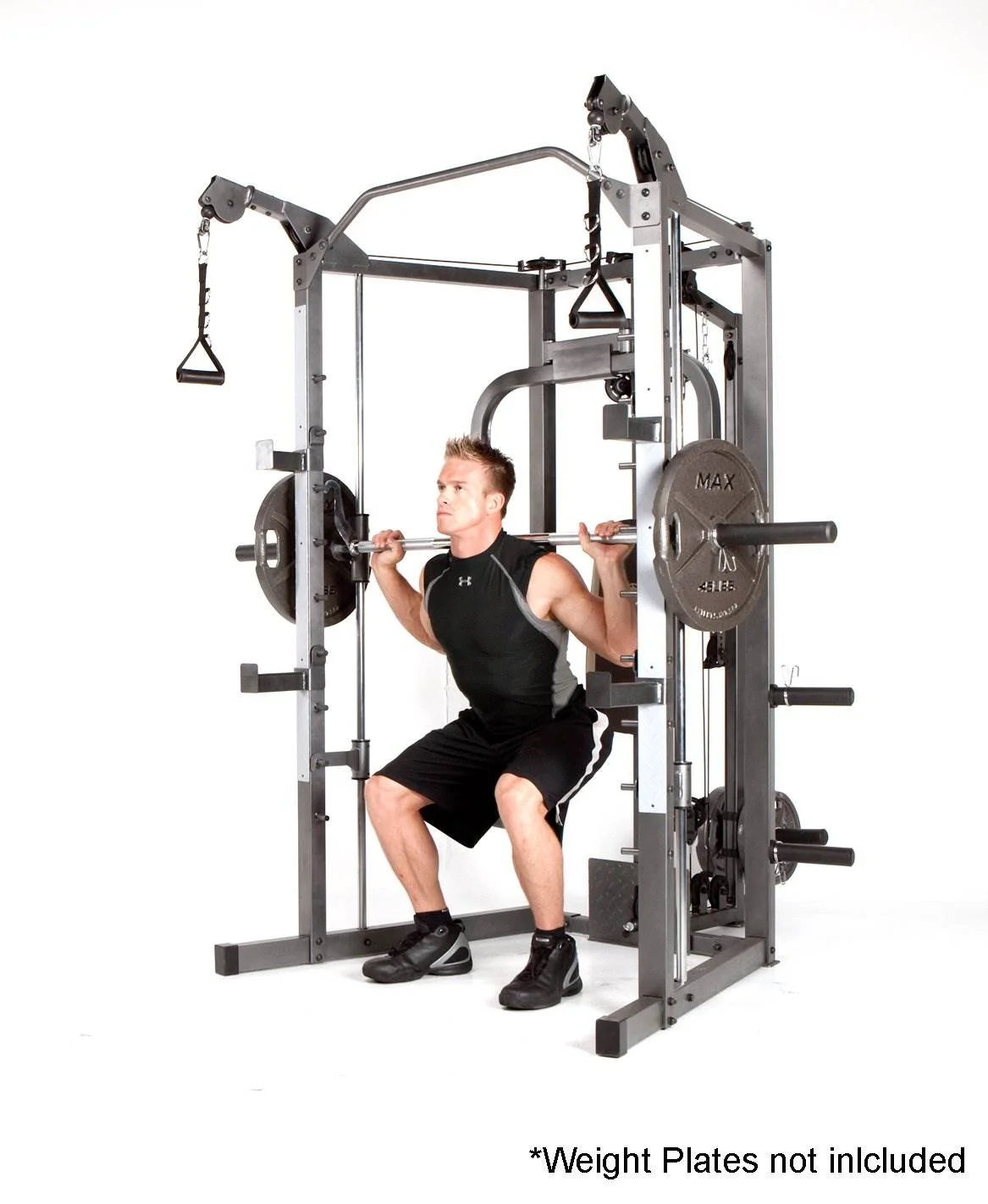 2026 Marcy Combo Heavy Duty Full Body Home Exercise Gym Equipment, Gray/Brown