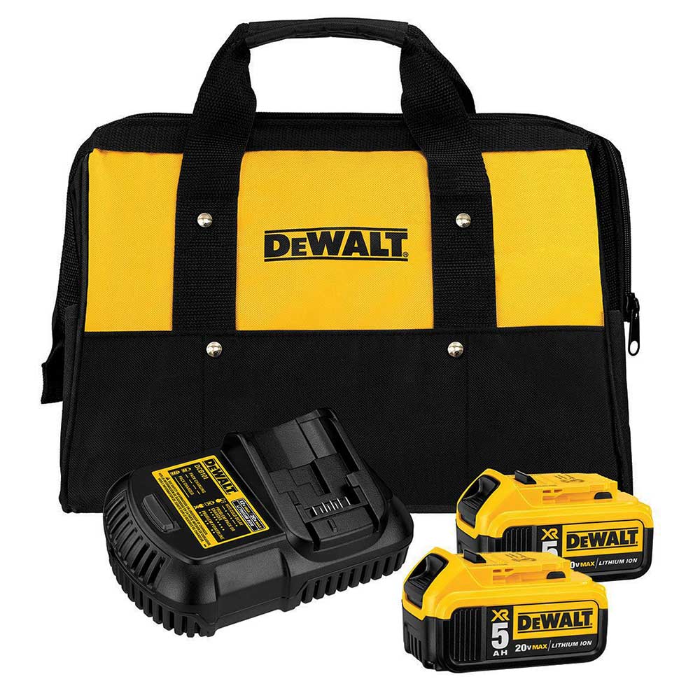2026 DeWALT DCB205-2CK 20V 5.0Ah Premium XR Lithium-Ion Battery Starter Kit