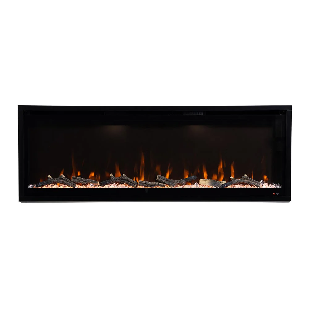 Modern Ember 50 in. Aerus LED Smart Electric Fireplace in Black with App Remote Control, Timer, and Multi-Color Flames