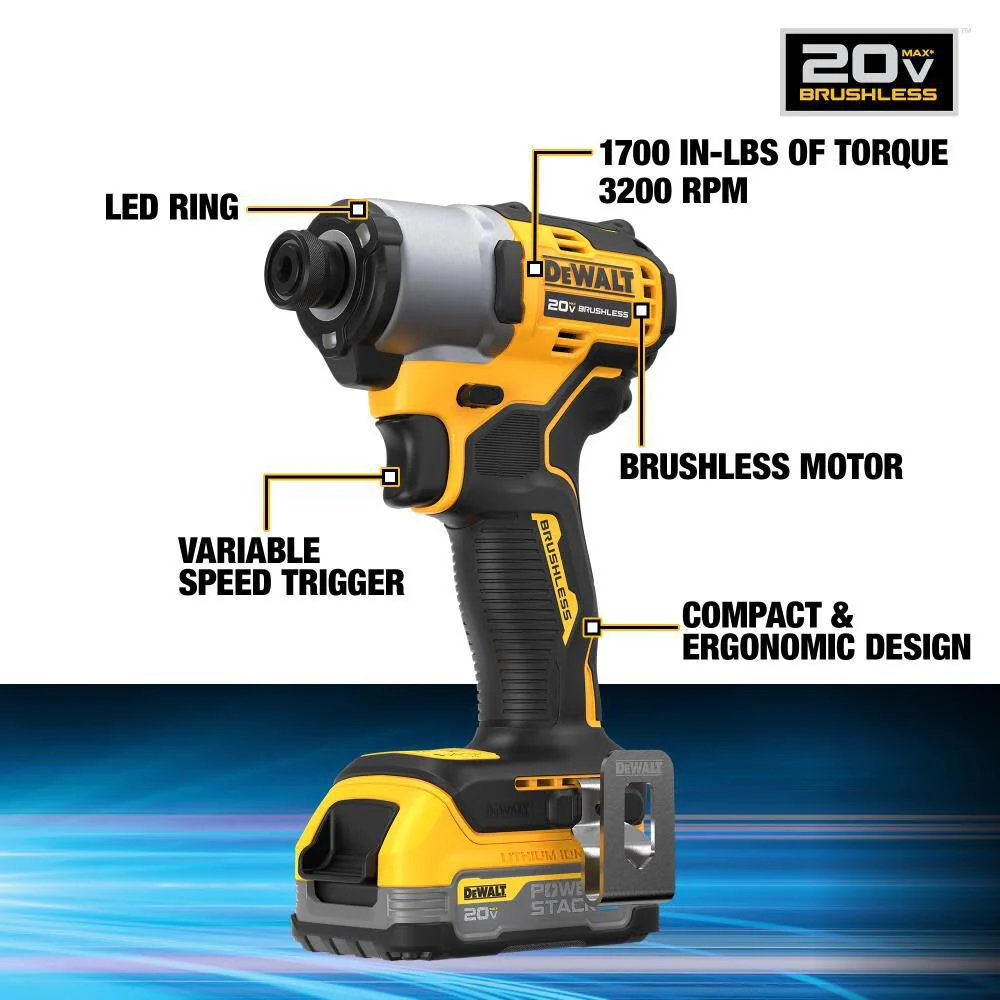 2026 DeWalt DCF840E1 20V Impact Driver Kit with POWERSTACK Battery