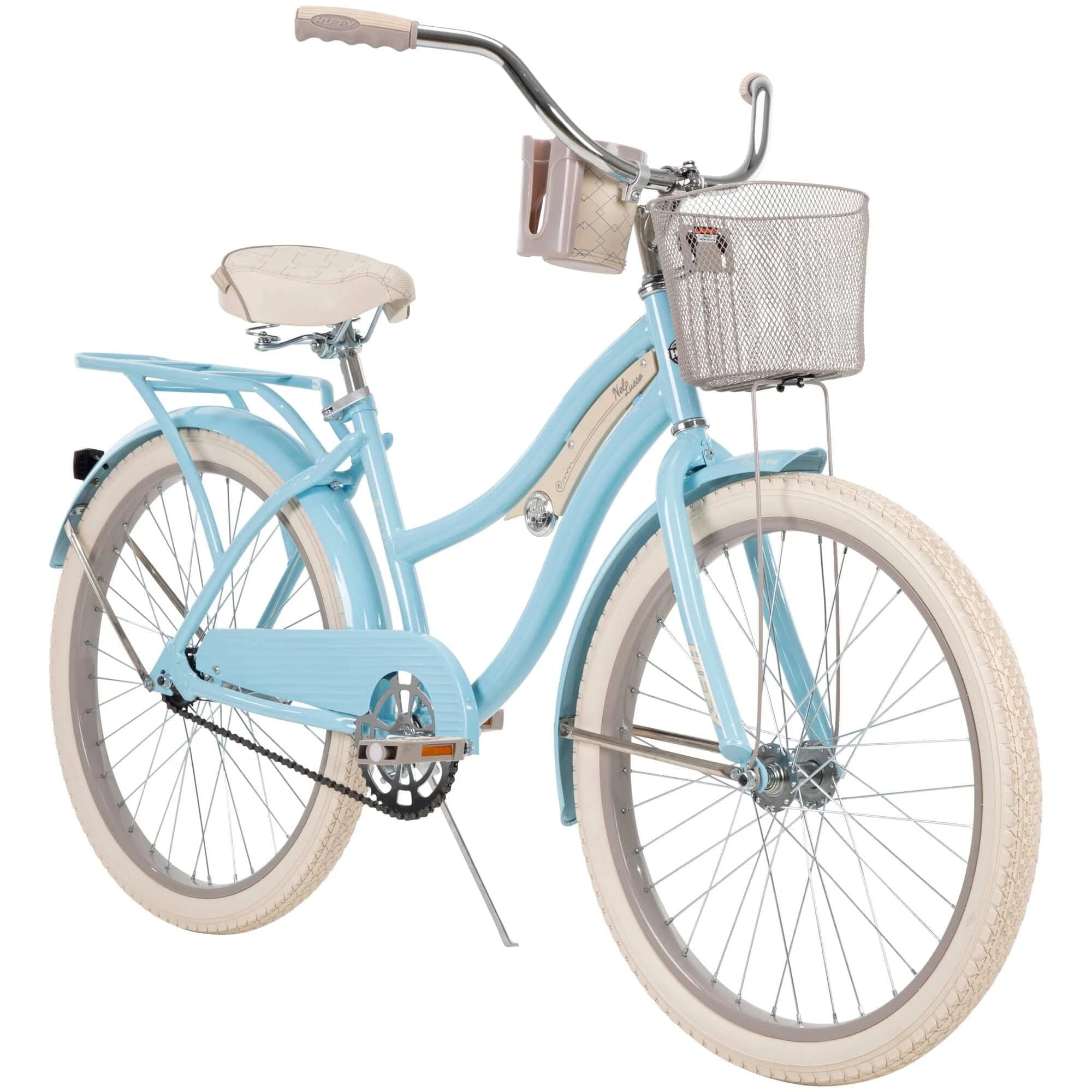 2026 Huffy 24 in. Girls nel Lusso Women's Classic Beach Cruiser Bike, Light Blue