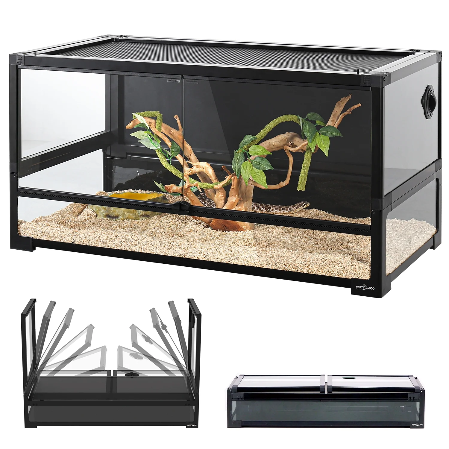 2026 REPTI ZOO 40 Gallon Tempered Glass Reptile Large Terrarium Tank Reptile Terrarium 36