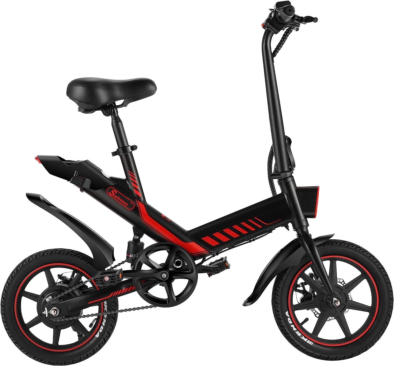 2026 Sailnovo 14'' Electric Bicycle for Adults and Teenagers, Folding Electric Bike with Built-in Li-ion Battery