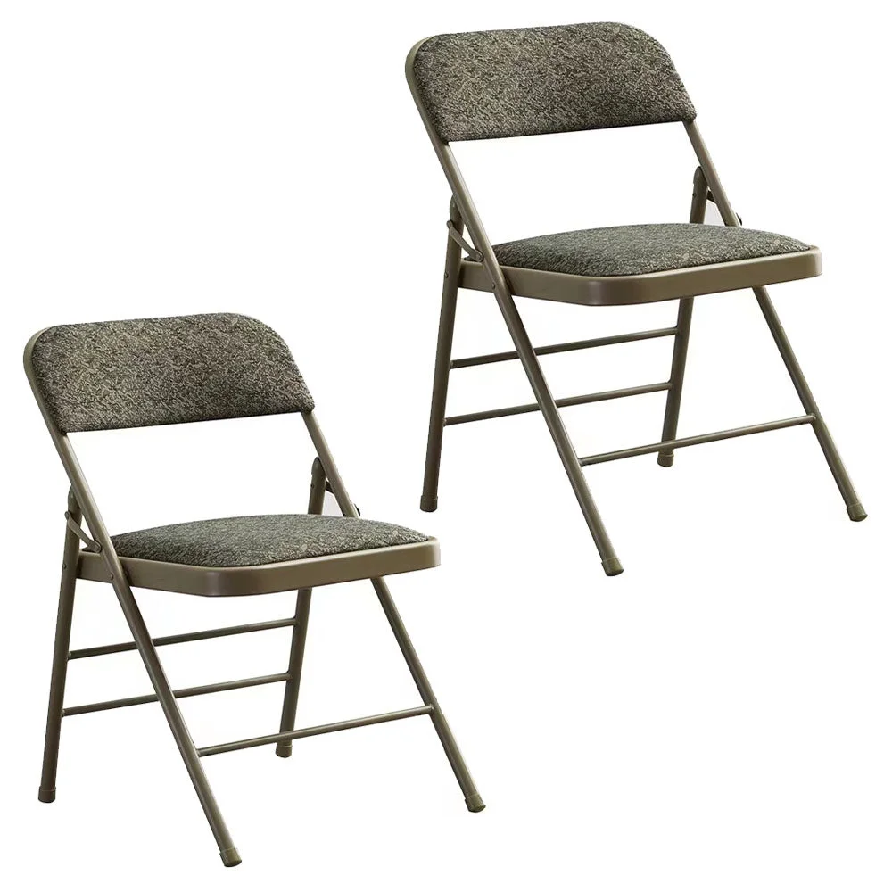 2026 Amazingforless 2-Pack Folding Chair Foldable Metal Frame Chairs with Backrest&Padded Seats for Dining Meetings Wedding Events-Grey