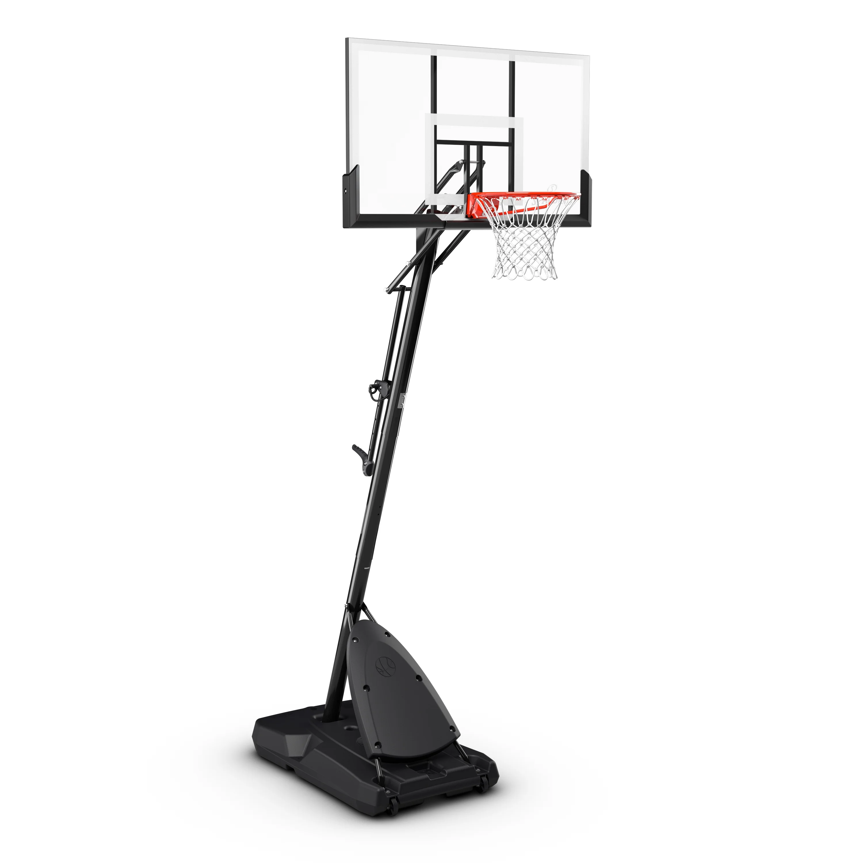 2026 Spalding 54-Inch Portable Basketball Hoop with Shatter-Proof Polycarbonate Backboard, Adjustable ExactaHeight System & Pro Slam Rim-Outdoor Play