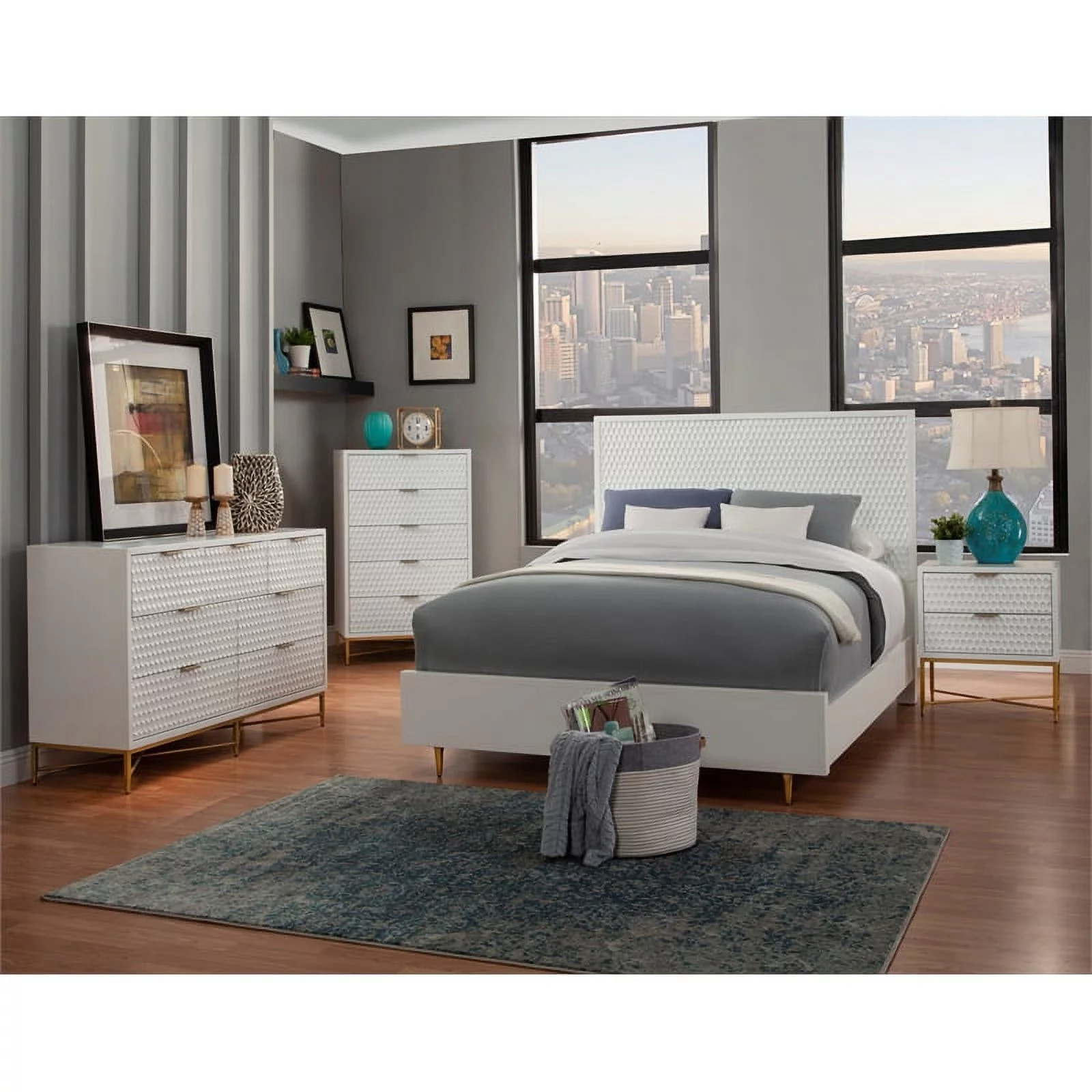 2026 Home Square 3 Piece Furniture Set with 2-Drawer Nightstand & Full Wood Headboard