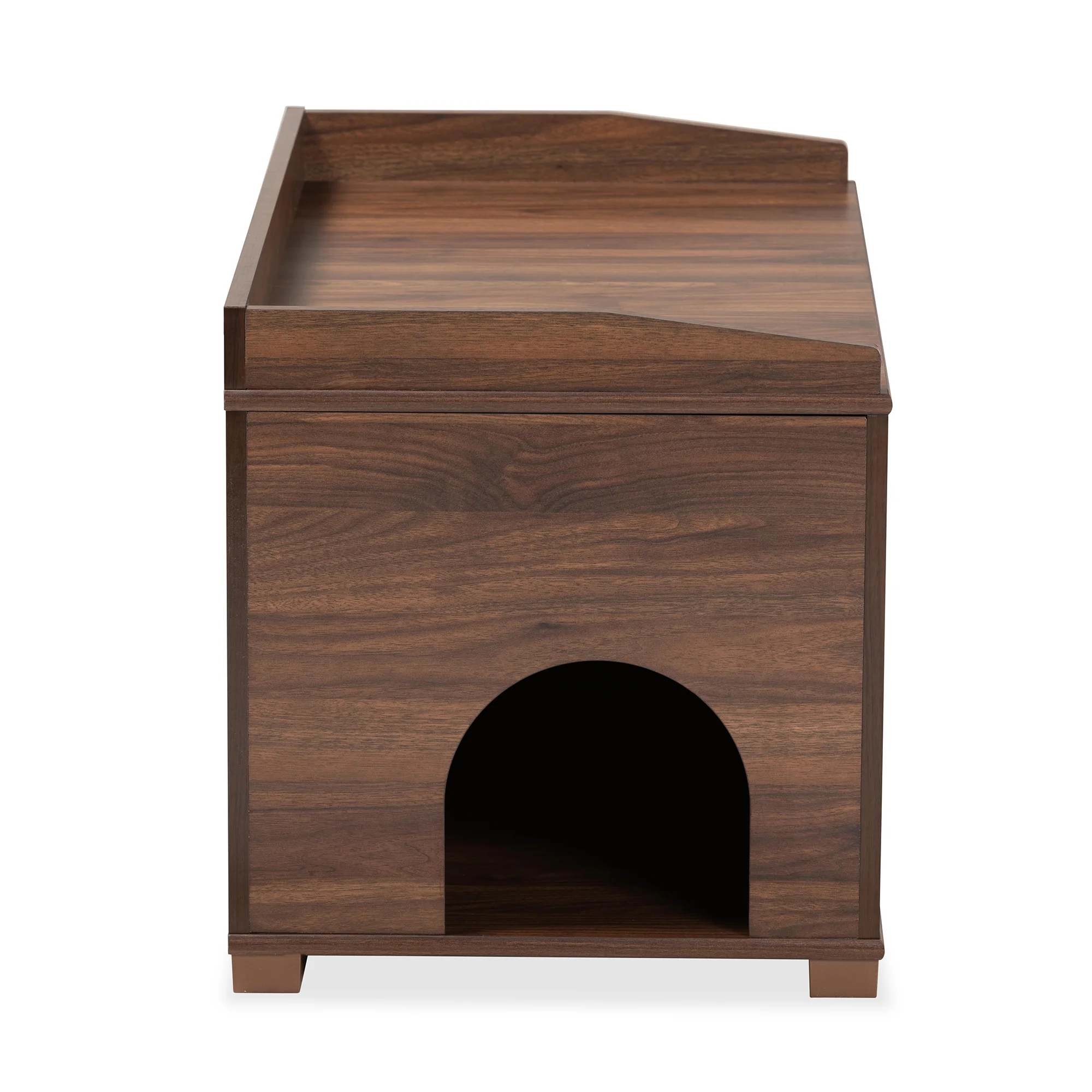 2026 Baxton Studio Mariam Modern and Contemporary Walnut Brown Finished Wood Cat Litter Box Cover House