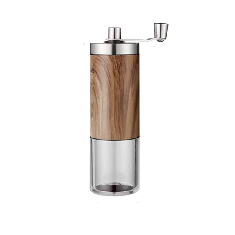 Coffee Bean Grinder Portable Wood Grain Stainless Steel Crank Hand Hand Coffee Grinder Kitchen Tool Grinder