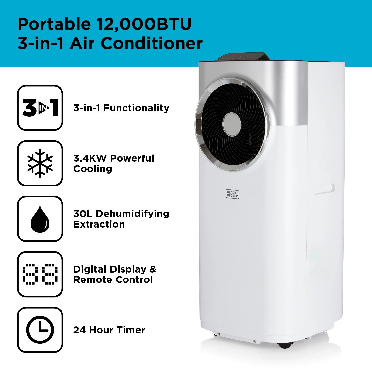 Black+Decker BXAC40008GB 12000 BTU Portable Air Conditioner