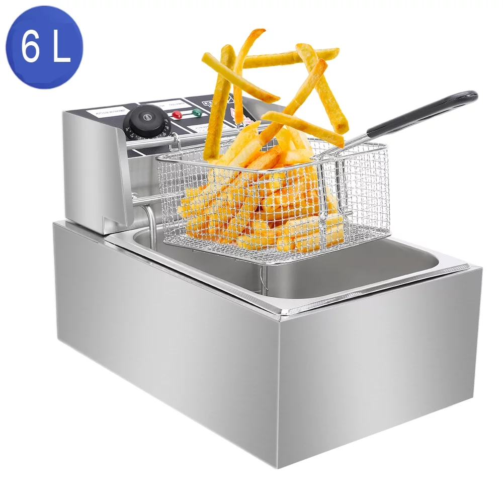 2026 ZOKOP 6.3QT Electric Deep Fryer Countertop Deep Fryer Restaurant Stailless Steel