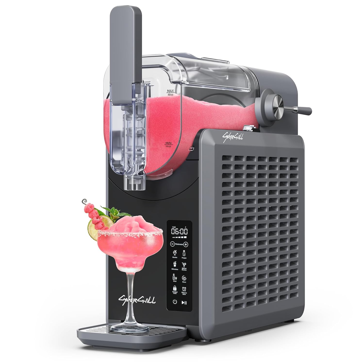 2026 Slushie Machine,24-Hour Delay Start&Cold Retention, 68 oz Slushy Machine with Self-Cleaning Function, Frozen Drink Maker with 5 Preset Programs,Frozen Margaritas, Frappés, and More