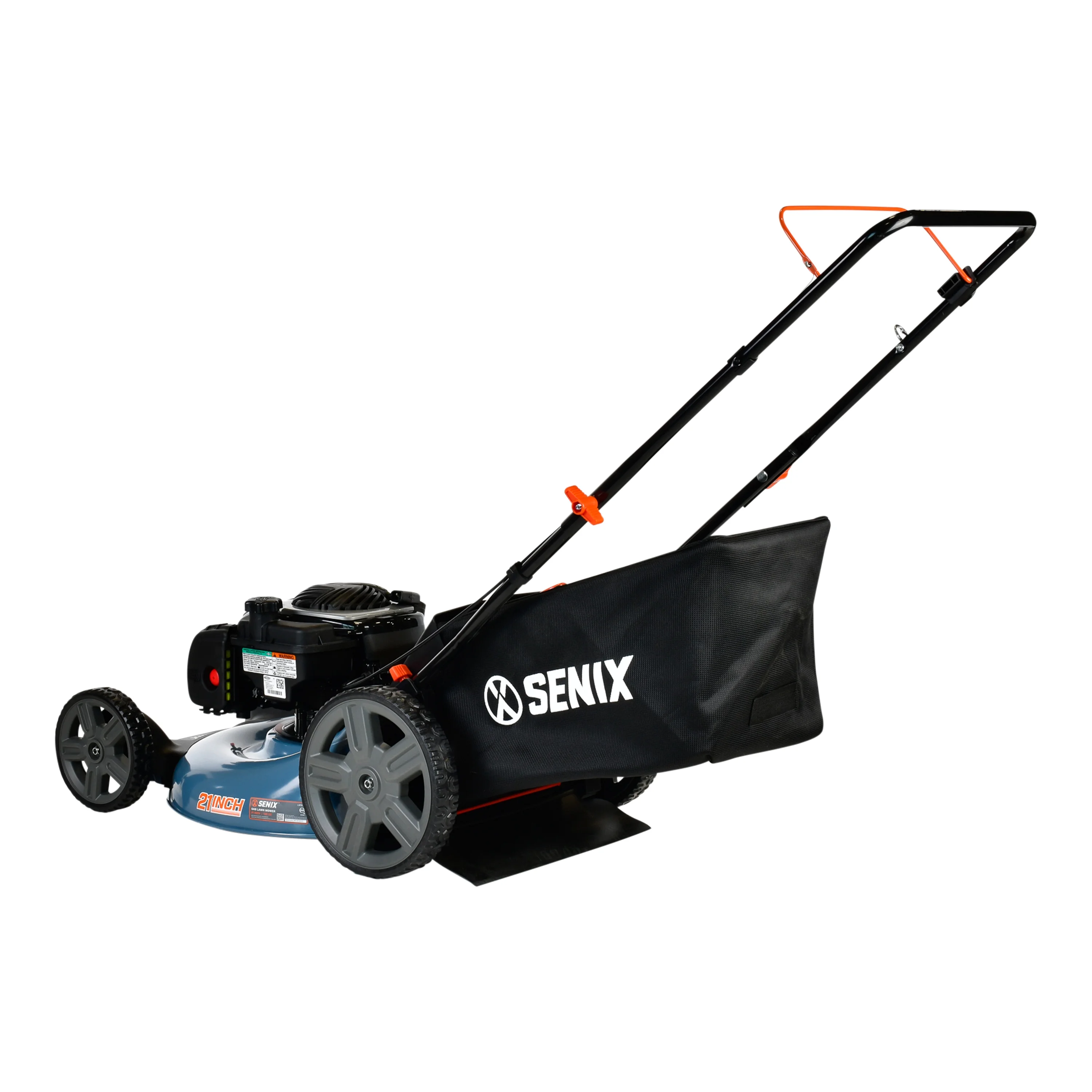 2026 SENIX 21-Inch Push Lawnmower, 140 cc 4-Cycle Briggs & Stratton Engine, 3-in-1 Mower, Prime & Pull, 6-Position Height Adjustment with 11-Inch Rear Wheels, LSPG-M7