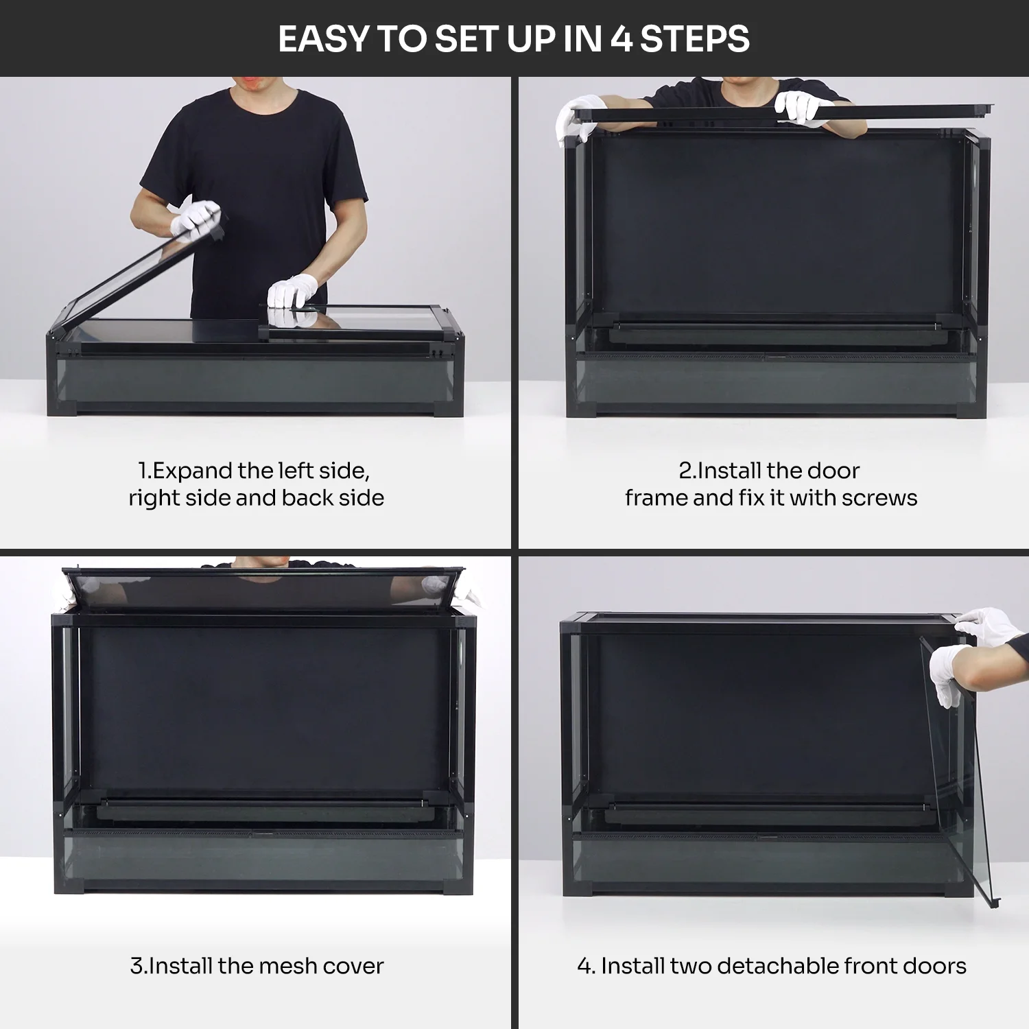 2026 REPTI ZOO 40 Gallon Tempered Glass Reptile Large Terrarium Tank Reptile Terrarium 36