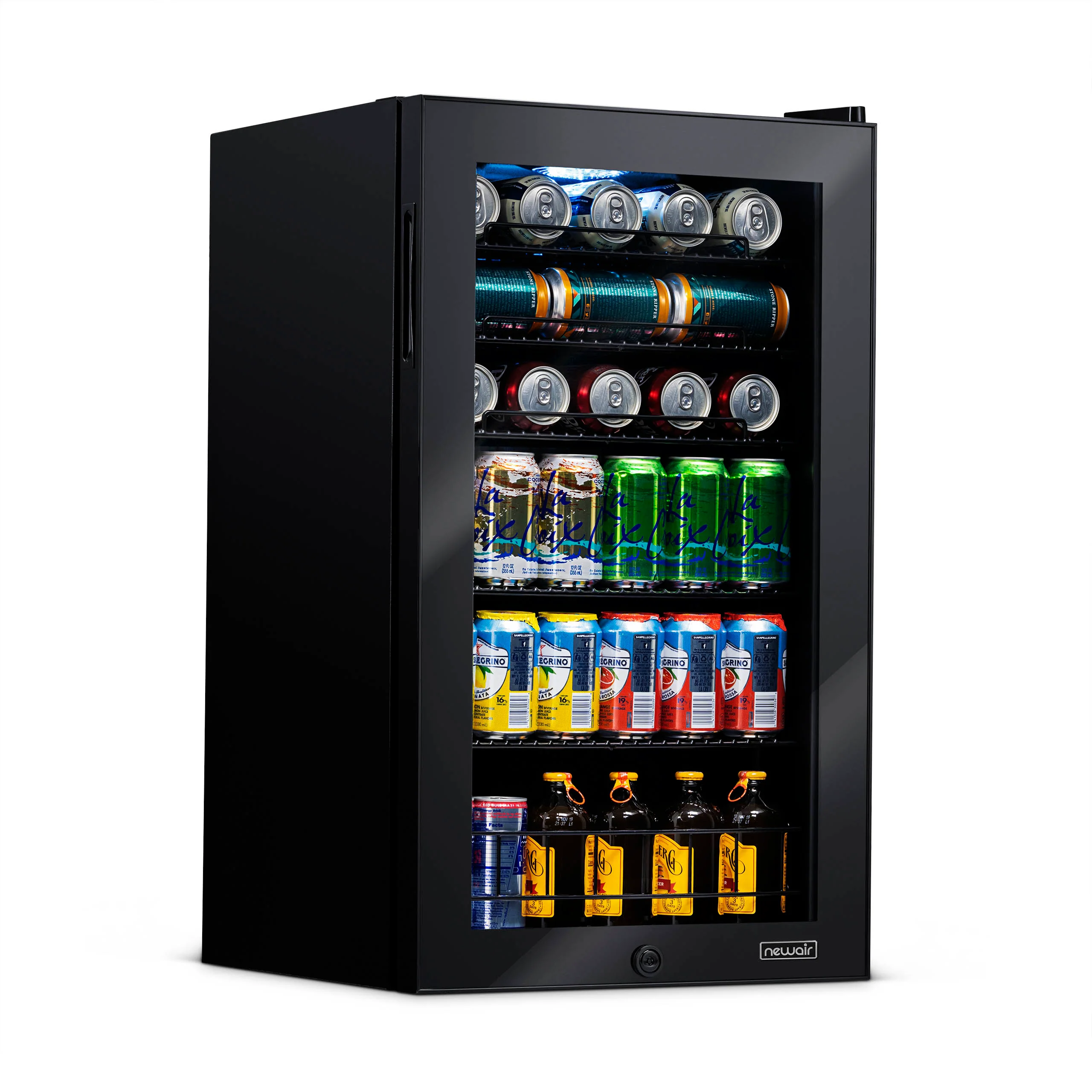 2026 Newair® 126-Can Freestanding Black Beverage Fridge - 18.8