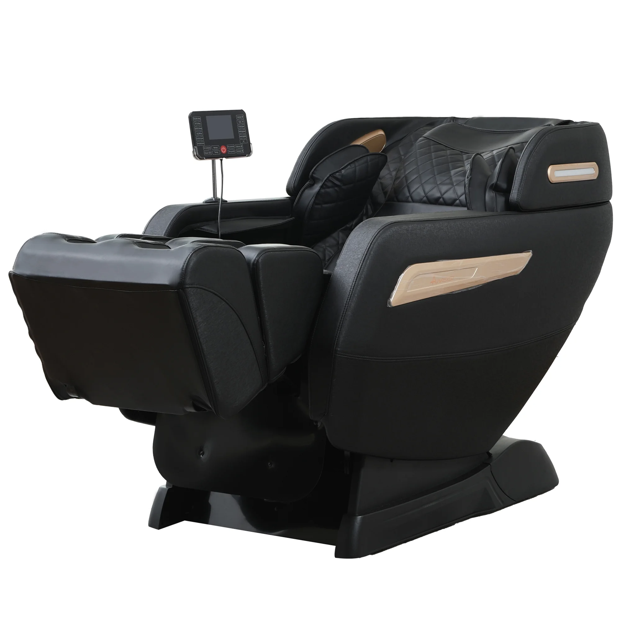 2024 4D Zero Gravity Massage Chair, Full Body Shiatsu Recliner with Yoga Stretching, SL Track, Intelligent Voice Control, Calf Kneading, Calfrest Extension, Premium Black Leather