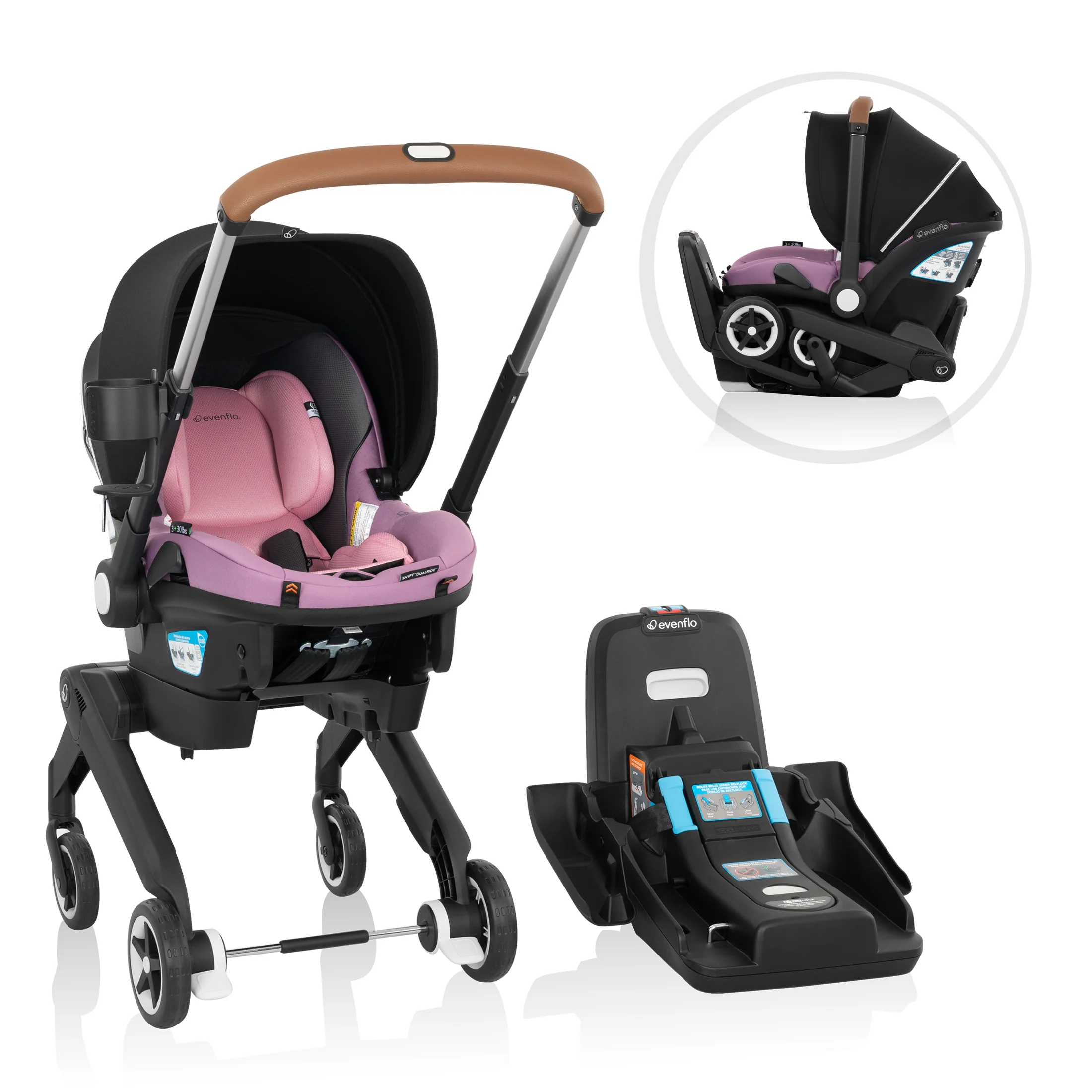 2026 Shyft DualRide Infant Car Seat Stroller Combo w Carryall Storage & Extended Canopy