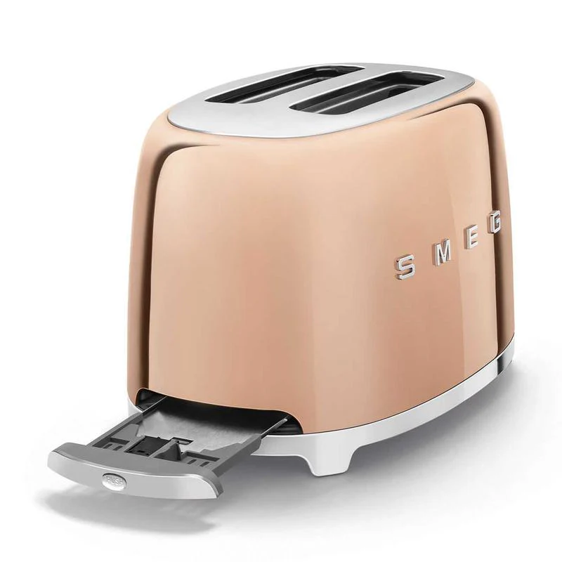 2026 SMEG TSF01RGUK 50s Retro Style 2 Slice Toaster Rose Gold