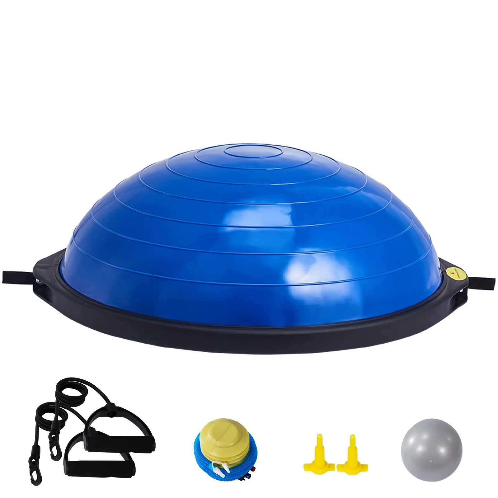 SKYSHALO 26 Inch Ball Yoga Trainer Half Fitness Balance Stability Ball Resistance Band