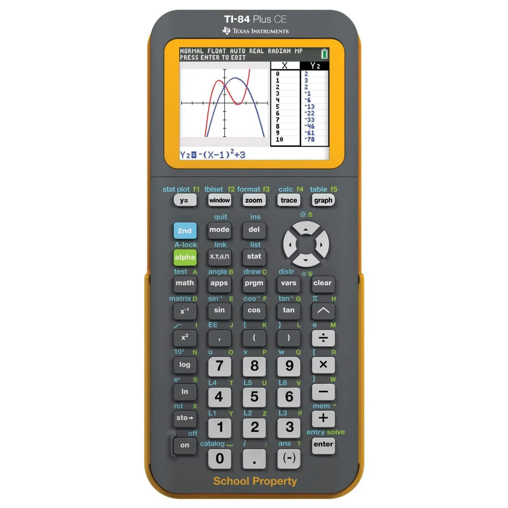 2026 Texas Instruments TI 84 Plus CE Color -EZ SPOT Yellow - Graphing Calculator