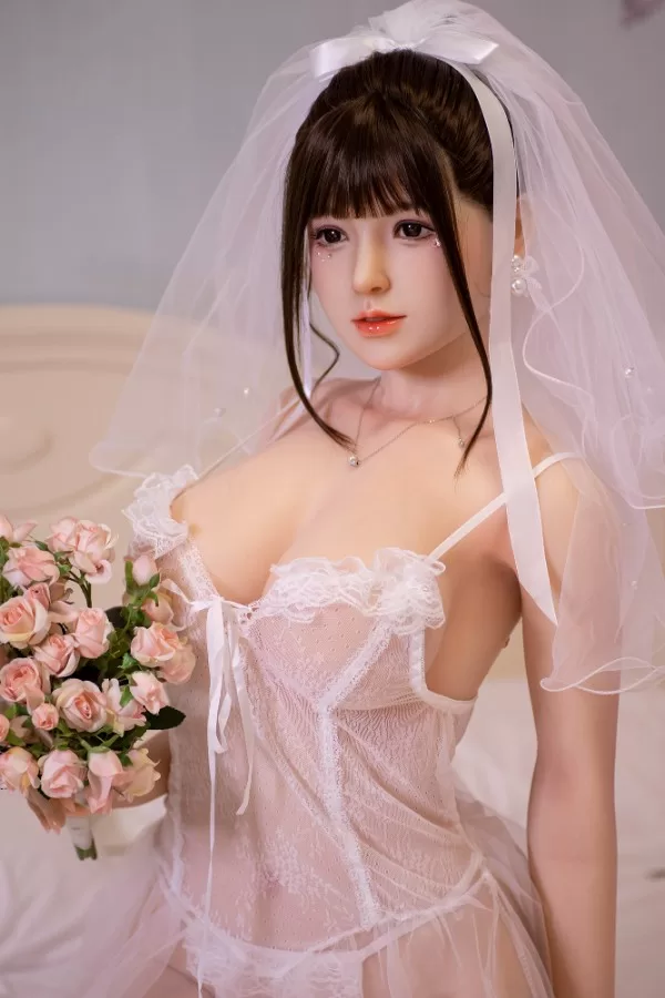 sex doll RC160cm / 5ft3 Asian Wife Sex Doll Sex Doll Weding Dress - Dime Doll: Elsa - R C
