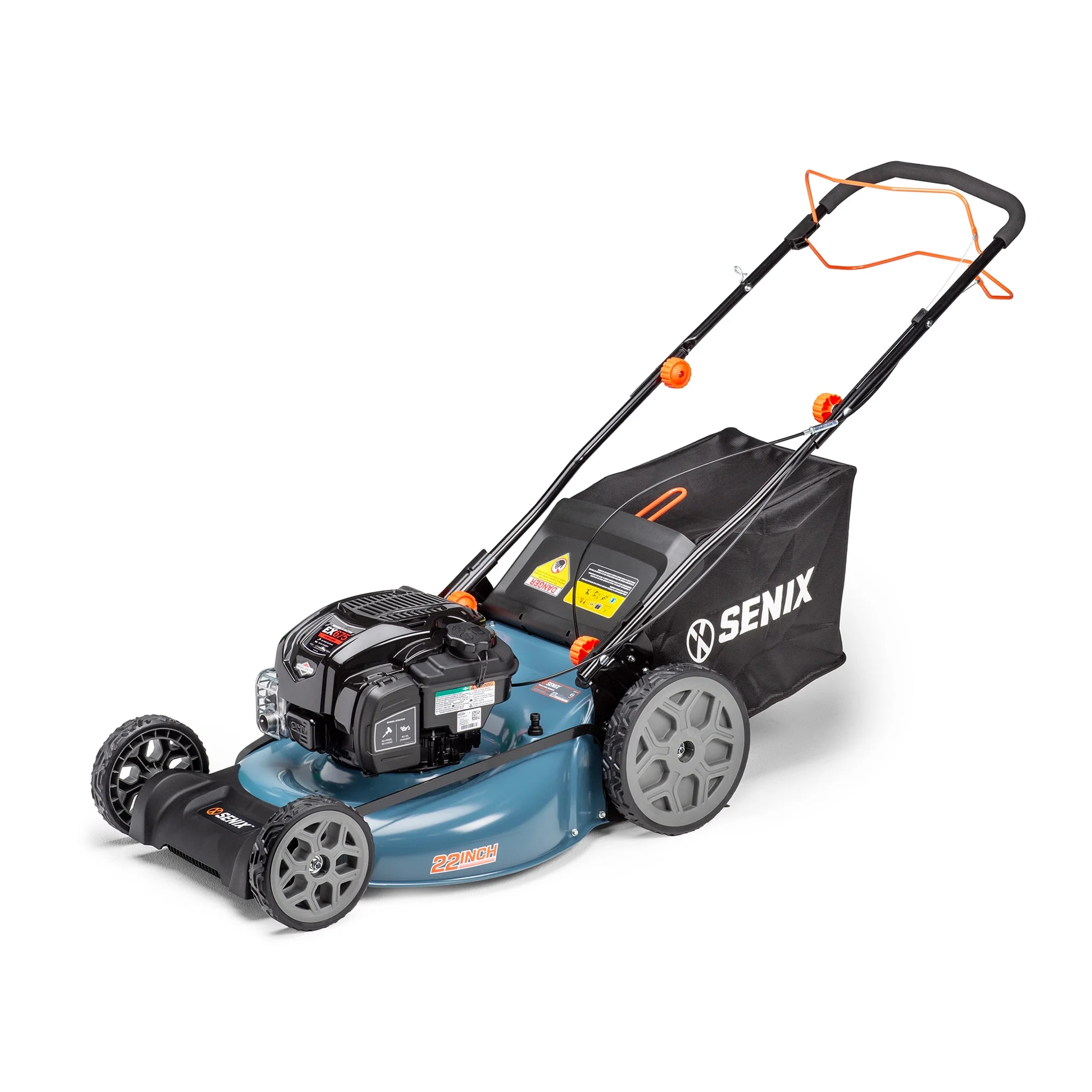 2026 SENIX 22-Inch 163 cc 4-Cycle Gas Powered RWD Self-Propelled Lawn Mower, 3-In-1, 1-Step Start Auto Choke, Single Lever Height Adjustment, 11-In Rear Wheels, LSSG-H1