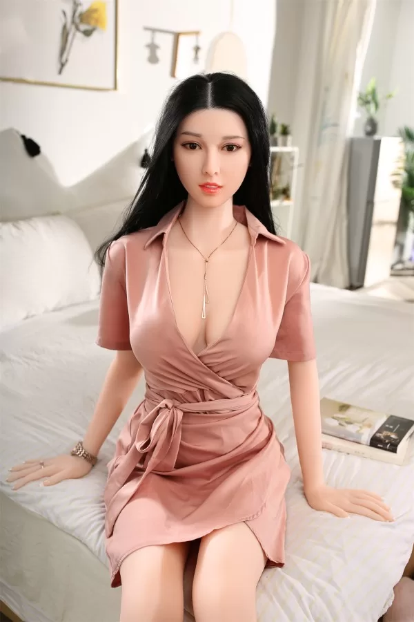 sex doll RC160cm / 5ft3 Big Boobs Black Hair Silicone Chinese Sex Doll - Dime Doll: Nalani - R C