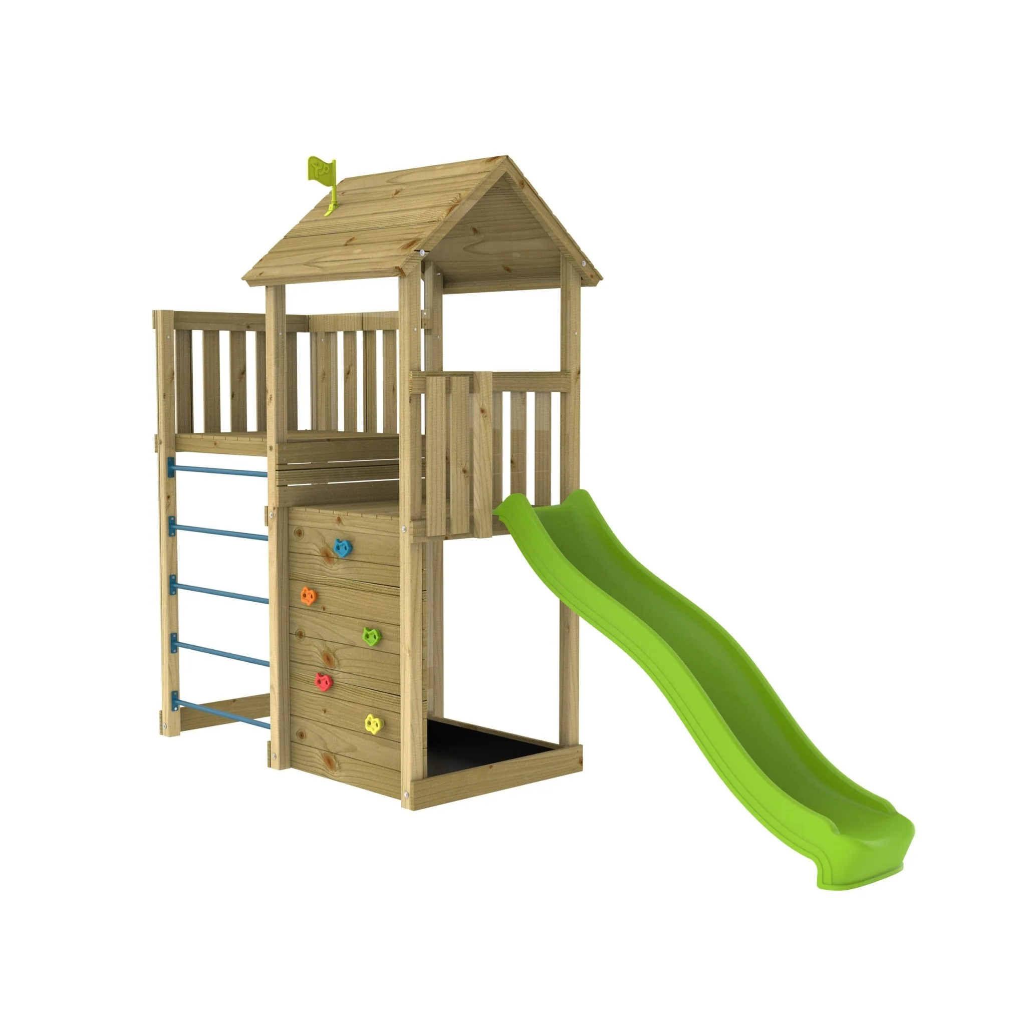 TP Skywood Wooden Tower Climbing Frame with Ripple Slide & Sky Deck - FSC® certified