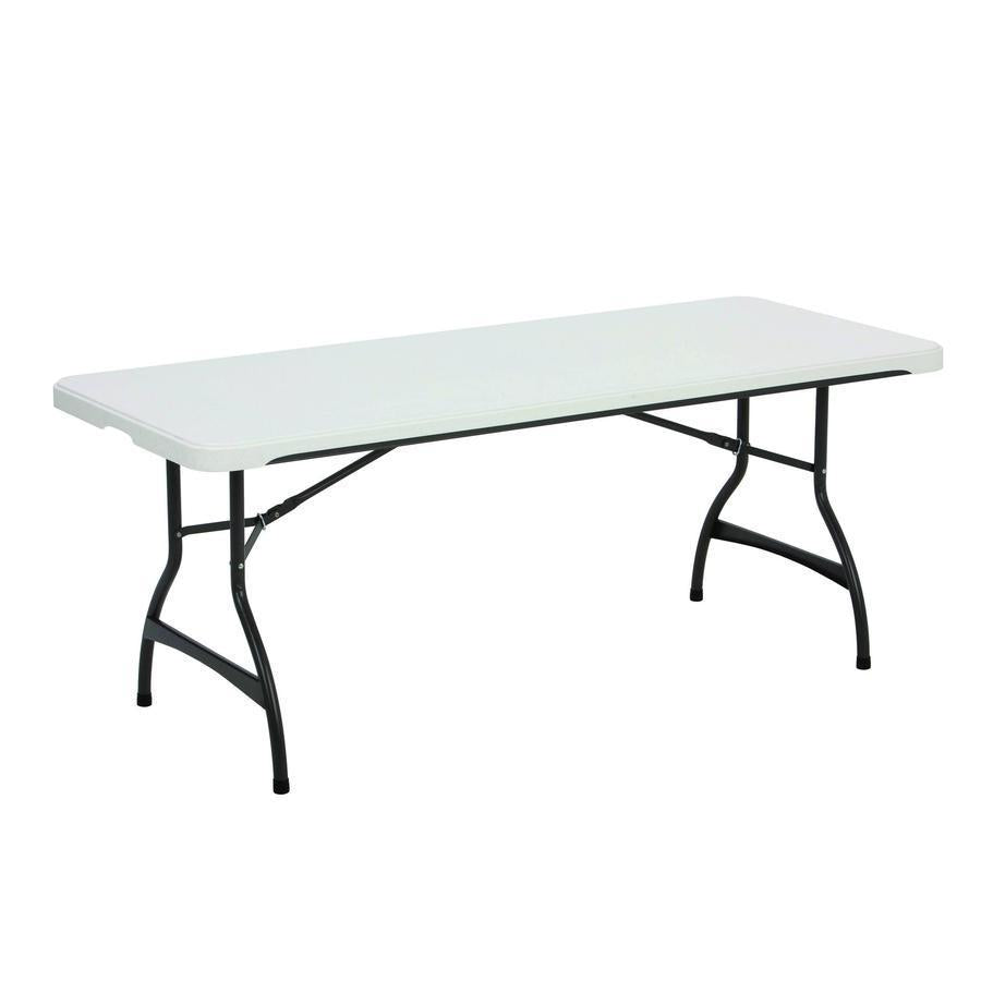 6 Stacking Folding Table, White Granite