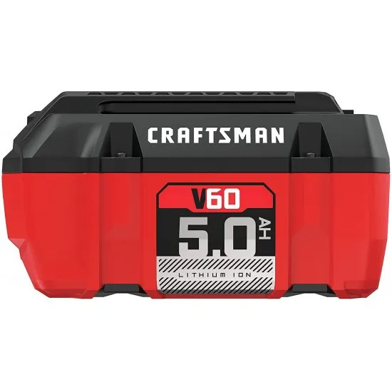 2026 CRAFTSMAN V60 5.0Ah Lithium Ion Battery with LED Indicator, No Memory Effect, 4-Year Warranty